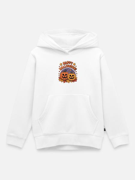 Cartoon Pumpkin Friends Halloween - Kids Premium Organic Hoodie - white