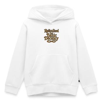 Radicalisés par la décence élémentaire - Sweat Premium à capuche enfant bio - blanc - Devant - AI Model Kid Female (0cm)