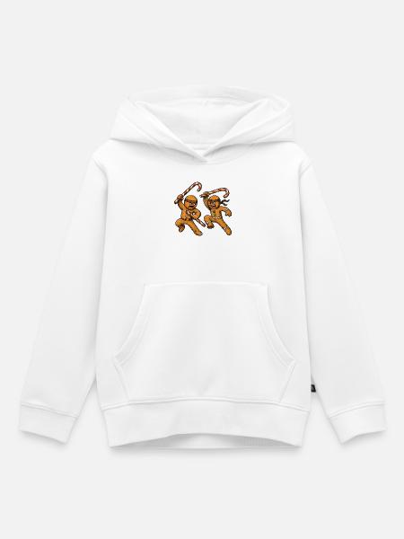 Weihnachts-Lebkuchenmänner - Kinder Premium Organic Hoodie - Weiß