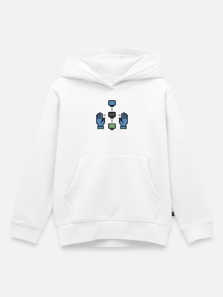 Dezentrales Netzwerk | Blockchain P2P Symbol - Kinder Premium Organic Hoodie - Weiß