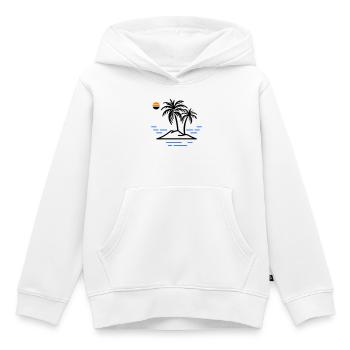 Île Palm - Sweat Premium à capuche enfant bio - blanc - Devant - AI Model Kid Female (0cm)