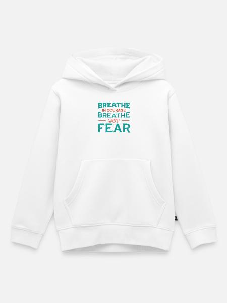 Atme Mut ein - Kinder Premium Organic Hoodie - Weiß