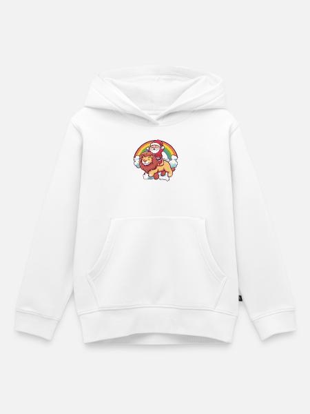 Löwe Weihnachtsmann Weihnachten - Kinder Premium Organic Hoodie - Weiß