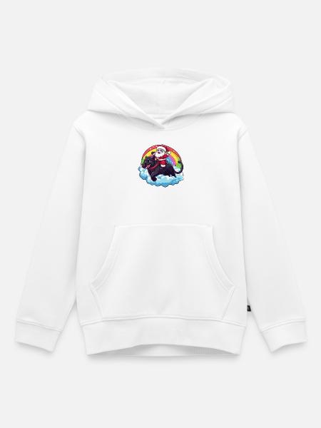 Panther Weihnachtsmann Weihnachten - Kinder Premium Organic Hoodie - Weiß
