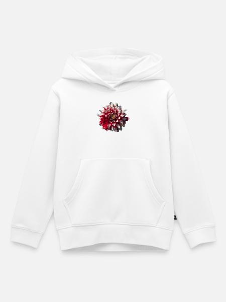 Rotweiße Dahlie - Kinder Premium Organic Hoodie - Weiß