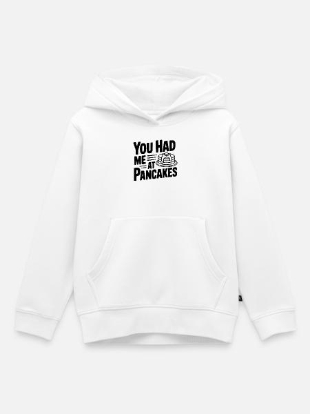 Du hattest mich bei Pfannkuchen - Kinder Premium Organic Hoodie - Weiß