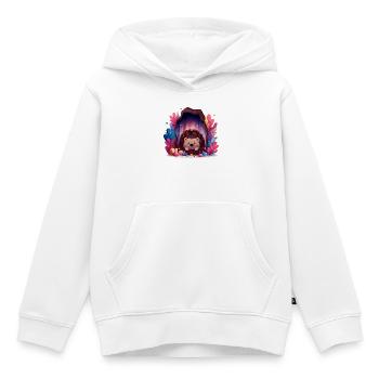 Hérisson dans la grotte de cristal - Sweat Premium à capuche enfant bio - blanc - Devant - AI Model Kid Female (0cm)