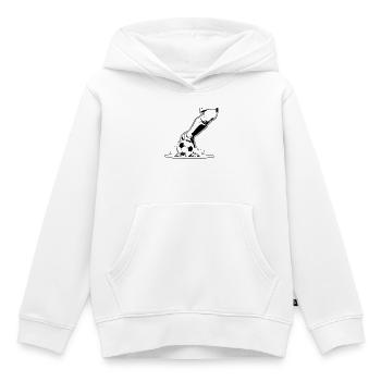 Fußball Schuss Nahaufnahme Kick Vektor - Kinder Premium Organic Hoodie - Weiß - Vorne - AI Model Kid Female (0cm)