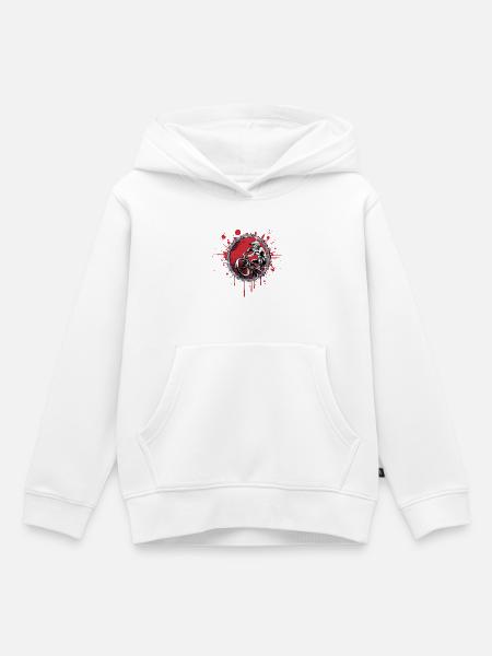BMX Sprung durch eine Kette - Kinder Premium Organic Hoodie - Weiß