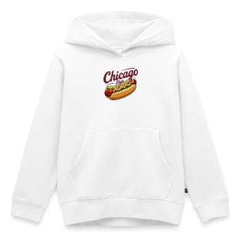 Chicago Style Hot Dog Classic Food Design - Kids Premium Organic Hoodie - white - Front - AI Model Kid Female (0cm)