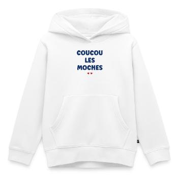 Hallo Hässlicher - Kinder Premium Organic Hoodie - Weiß - Vorne - AI Model Kid Female (0cm)