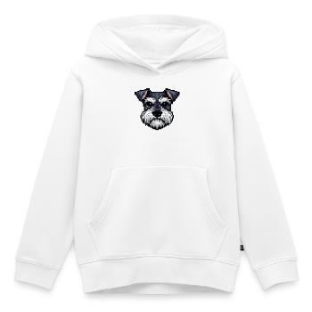 Pixelhunde Schnauzerporträt im Retro-Stil - Kinder Premium Organic Hoodie - Weiß - Vorne - AI Model Kid Female (0cm)