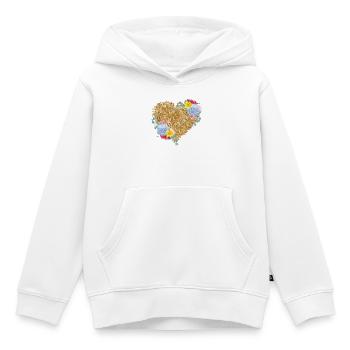 Cœur de paille avec des fleurs printanières - Sweat Premium à capuche enfant bio - blanc - Devant - AI Model Kid Female (0cm)