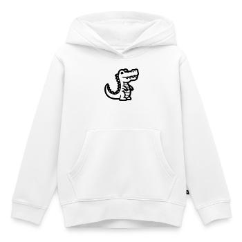 alligator - Sweat Premium à capuche enfant bio - blanc - Devant - AI Model Kid Female (0cm)