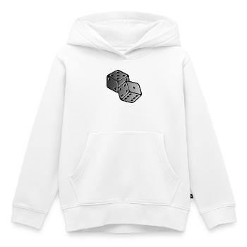 Würfel - Kinder Premium Organic Hoodie - Weiß - Vorne - AI Model Kid Female (0cm)
