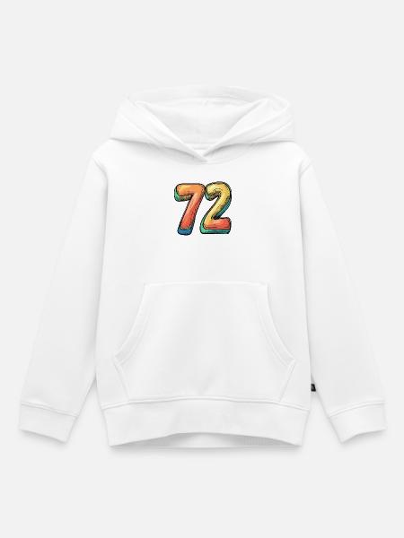 72 Zahl Bunt - Kinder Premium Organic Hoodie - Weiß