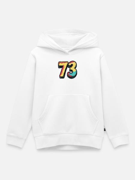 73 Zahl Bunt - Kinder Premium Organic Hoodie - Weiß