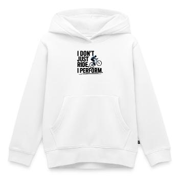 Ride Perform Artistic  - Kids Premium Organic Hoodie - white - Front - AI Model Kid Female (0cm)