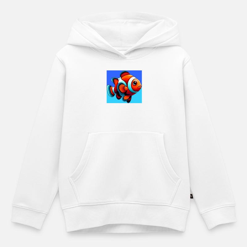 Poisson-clown - Sweat Premium à capuche enfant bio - blanc