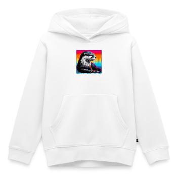 loutre - Sweat Premium à capuche enfant bio - blanc - Devant - AI Model Kid Female (0cm)