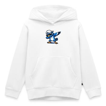 Dabbing Blue Jay - Kinder Premium Organic Hoodie - Weiß - Vorne - AI Model Kid Female (0cm)