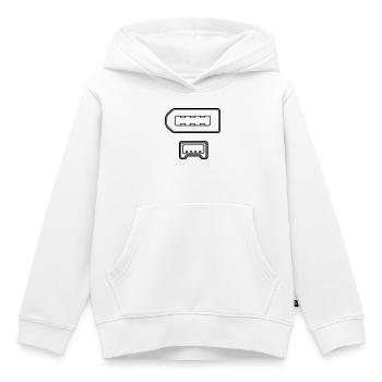Connecteur fil de feu - Sweat Premium à capuche enfant bio - blanc - Devant - AI Model Kid Female (0cm)