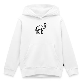 chameau - Sweat Premium à capuche enfant bio - blanc - Devant - AI Model Kid Female (0cm)