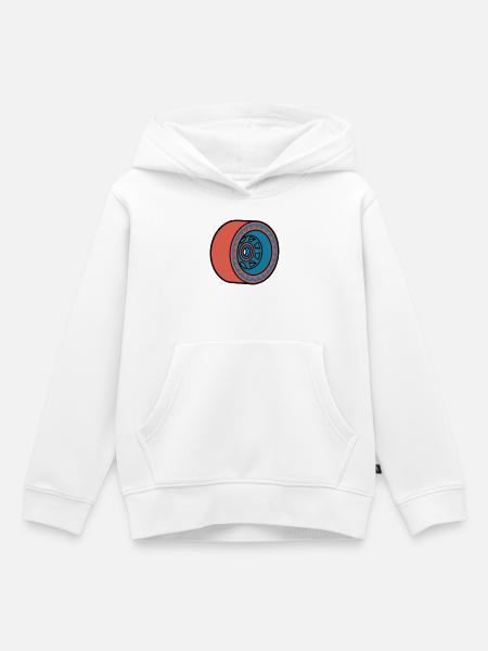 Skateboard Rolle Longboard - Kinder Premium Organic Hoodie - Weiß