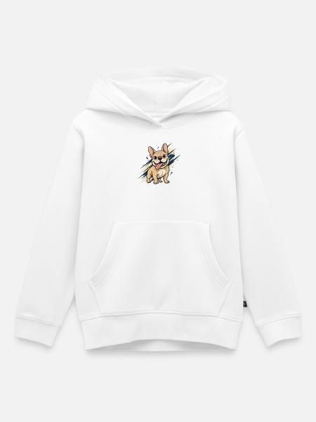 Franz Bulldog Spaß - Kinder Premium Organic Hoodie - Weiß