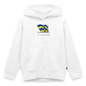 Ameland-Flagge – Individuelles Inseldesign - Kinder Premium Organic Hoodie - Weiß - Vorne - AI Model Kid Female (0cm)