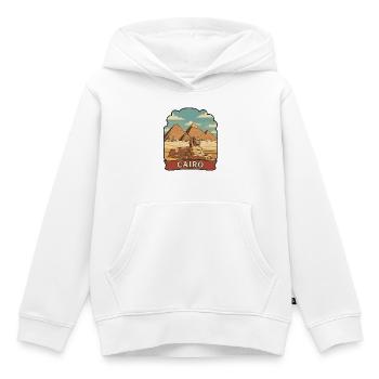 Cairo Egypt Pyramids Sphinx Retro Sticker - Kids Premium Organic Hoodie - white - Front - AI Model Kid Female (0cm)