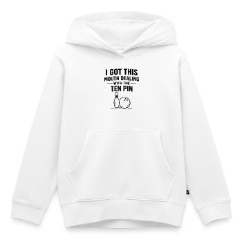 Bowling-Humor Lustiger Sportgeschenk - Kinder Premium Organic Hoodie - Weiß - Vorne - AI Model Kid Female (0cm)