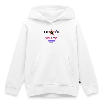 Sois Toi Édition Originale - Sweat Premium à capuche enfant bio - blanc - Devant - AI Model Kid Female (0cm)