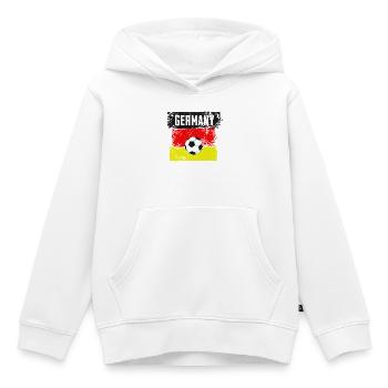 Balle de drapeau de football allemand - Sweat Premium à capuche enfant bio - blanc - Devant - AI Model Kid Female (0cm)