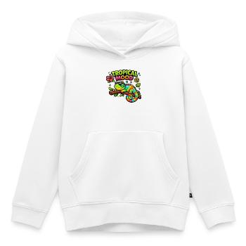 Tropical Moodkameleon - Sweat Premium à capuche enfant bio - blanc - Devant - AI Model Kid Female (0cm)