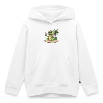 Alligator Summer Palm Tree - Kids Premium Organic Hoodie - white - Front - AI Model Kid Female (0cm)