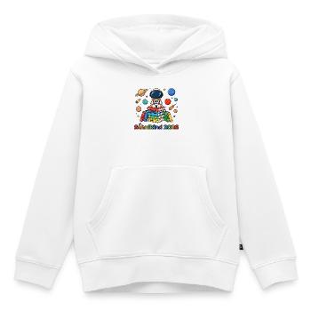 Astronaut im Lernstack 2026 - Kinder Premium Organic Hoodie - Weiß - Vorne - AI Model Kid Female (0cm)