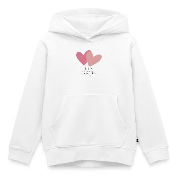 Double Cœurs Pastel Mieux ensemble amitié - Sweat Premium à capuche enfant bio - blanc - Devant - AI Model Kid Female (0cm)