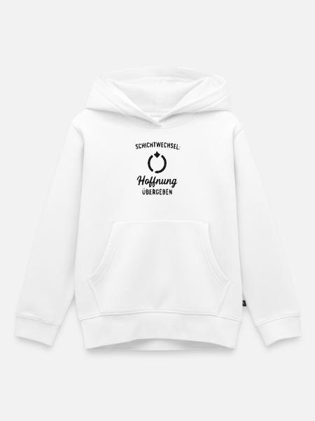Schichtwechsel Hoffnung Übergabe - Kinder Premium Organic Hoodie - Weiß