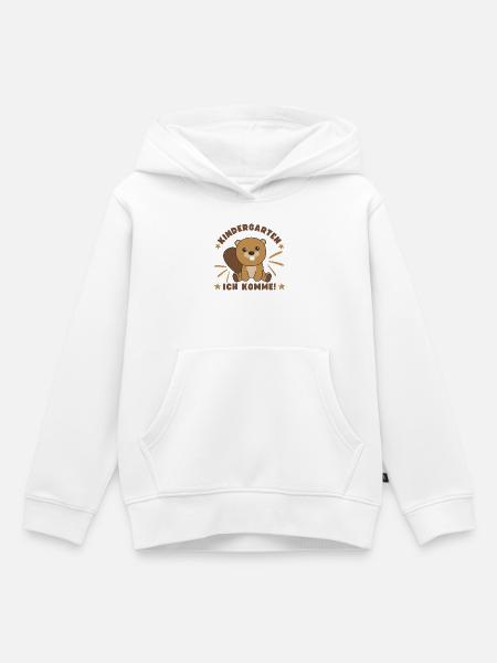 Kindergarten Ich Komme Kindergartenkind Biber - Kinder Premium Organic Hoodie - Weiß