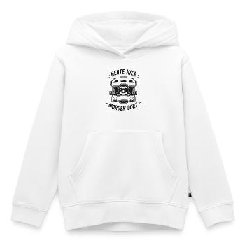 Heute Hier Morgen Dort Truck Grafik - Kinder Premium Organic Hoodie - Weiß - Vorne - AI Model Kid Female (0cm)