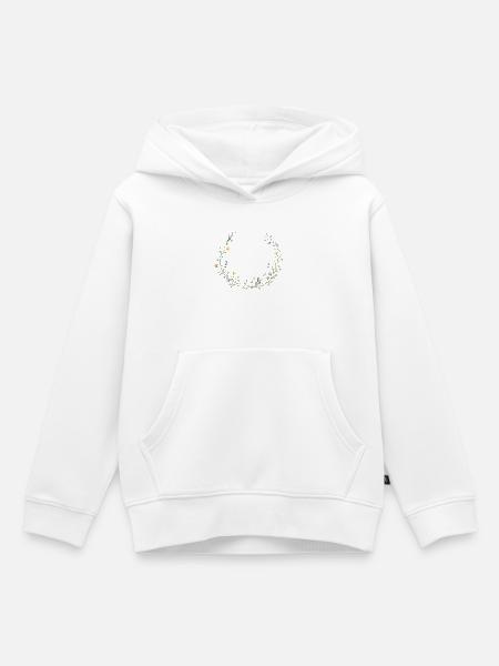 Wildblumen Kranz Personalisierbar - Kinder Premium Organic Hoodie - Weiß