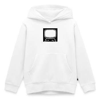 TV rétro vintage années 80 et 90 - Sweat Premium à capuche enfant bio - blanc - Devant - AI Model Kid Female (0cm)