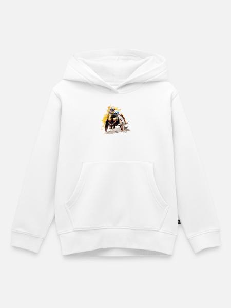 Rollstuhlrennsport Wasserfarben Splash - Kinder Premium Organic Hoodie - Weiß