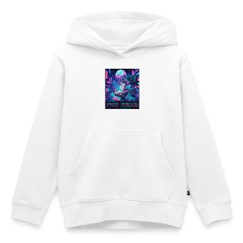 Neon Corgi Cybernetic Era Vaporpunk 2049 - Kids Premium Organic Hoodie - white - Front - AI Model Kid Female (0cm)