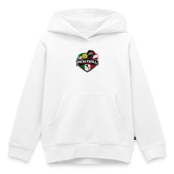 Pickleball ITALIE - Sweat Premium à capuche enfant bio - blanc - Devant - AI Model Kid Female (0cm)