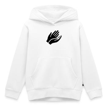 Offene Hände Geste  - Kinder Premium Organic Hoodie - Weiß - Vorne - AI Model Kid Female (0cm)