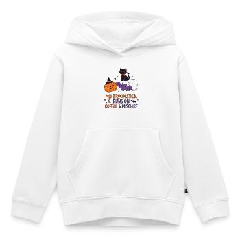 Mein Besen läuft auf Kaffee – lustiges Halloween - Kinder Premium Organic Hoodie - Weiß - Vorne - AI Model Kid Female (0cm)