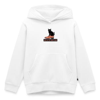 Lustige schwarze Katze im Schuh riecht besserer Humor - Kinder Premium Organic Hoodie - Weiß - Vorne - AI Model Kid Female (0cm)