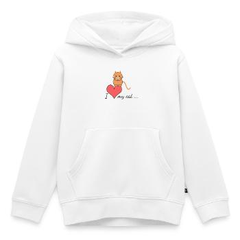 I love my cat... - Kinder Premium Organic Hoodie - Weiß - Vorne - AI Model Kid Female (0cm)